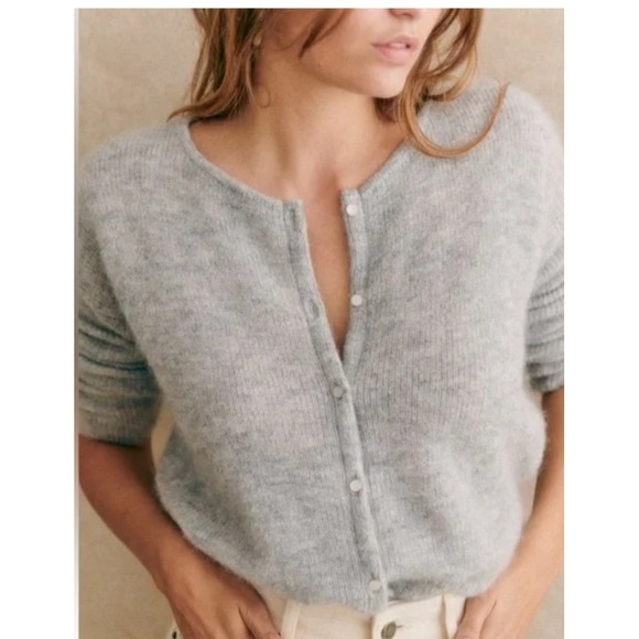 Sezane Sweaters - Sézane Sweater Cardigan X-Small Gray Mohair Alpaca‎ Pearl Buttons